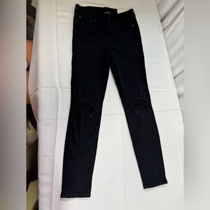 American Eagle Outfitters Black Skinny Jeans with Distressed Knees